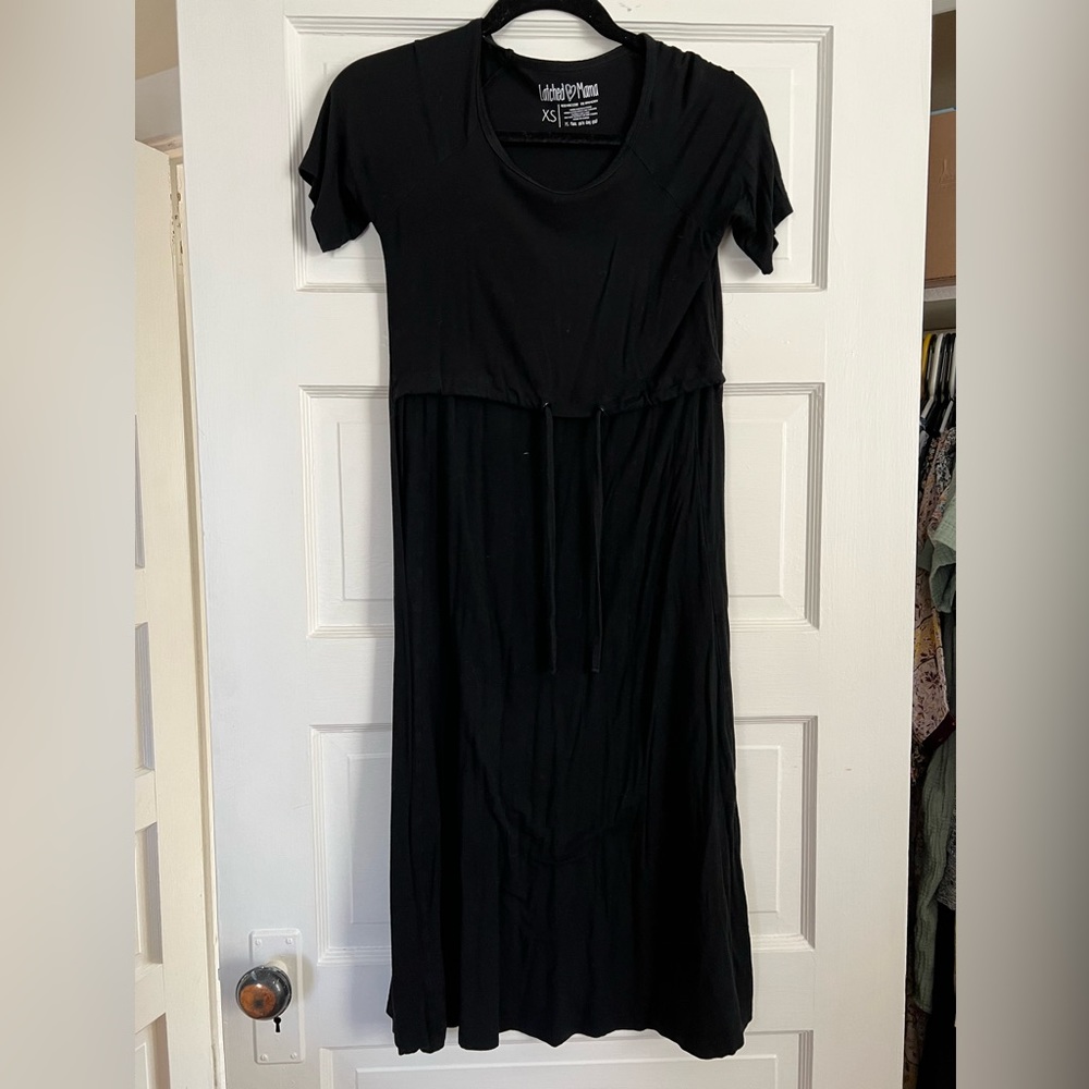 Latched Mama Drawstring Midi Nursing Dress